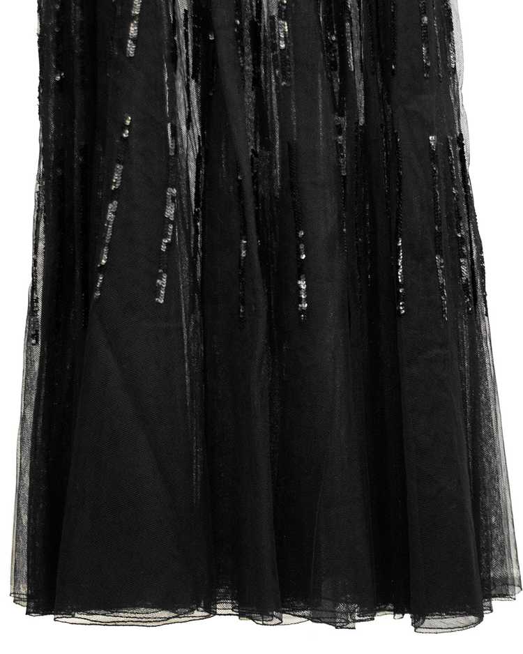 Black Sheer and Sequin Gown Ensemble - image 7