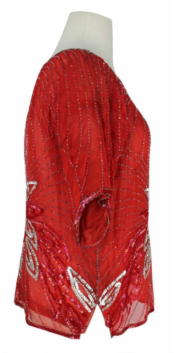 Vintage 1980s Red Sequined Top - image 2