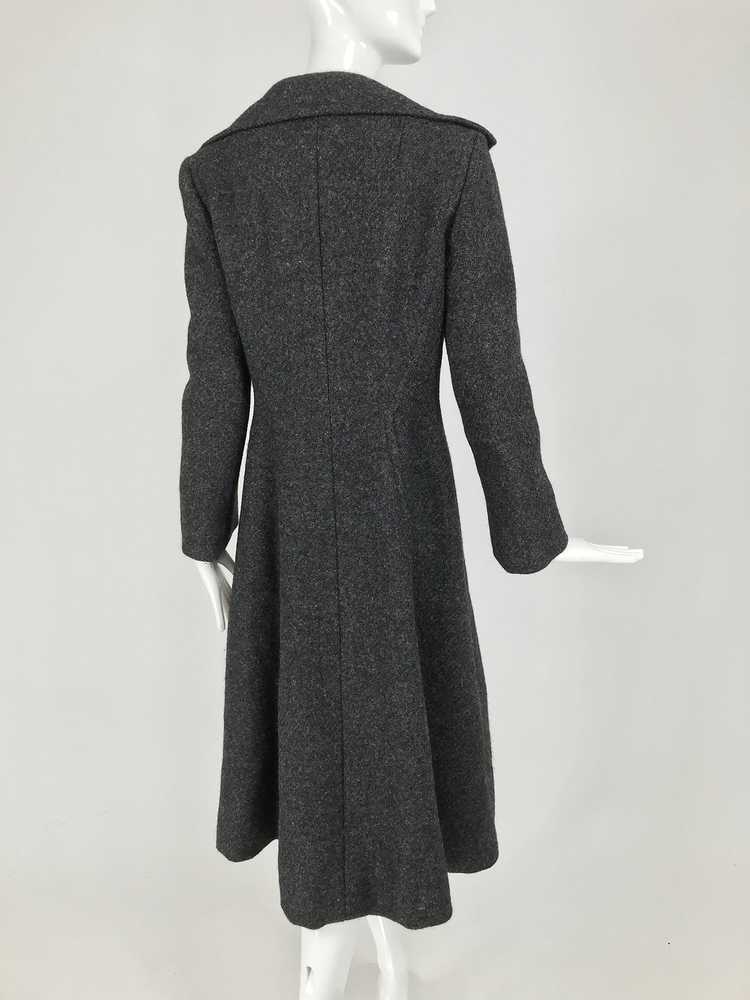 Pauline Trigere Grey Flecked Wool Princess Coat 1… - image 7