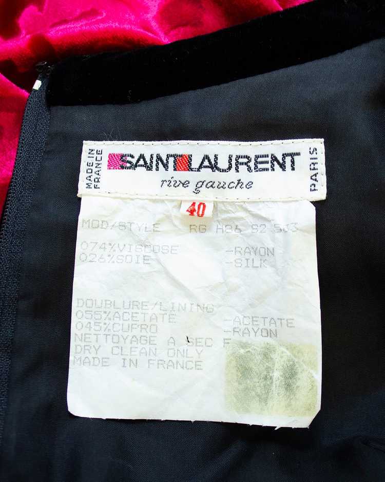 Yves Saint Laurent Black and Fuchsia Patterned Ve… - image 8