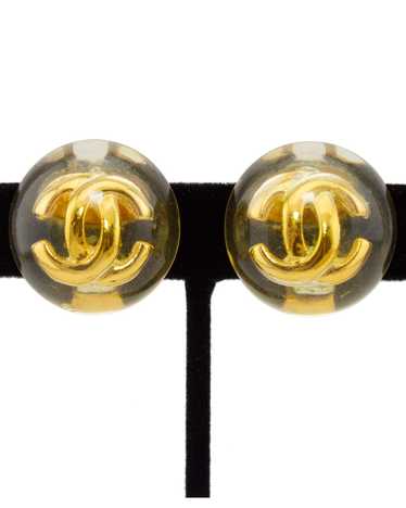 Chanel lucite clip earrings - Gem