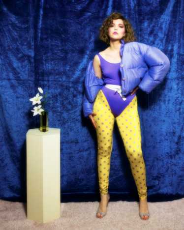 1980s Ungaro yellow polka dot leggings