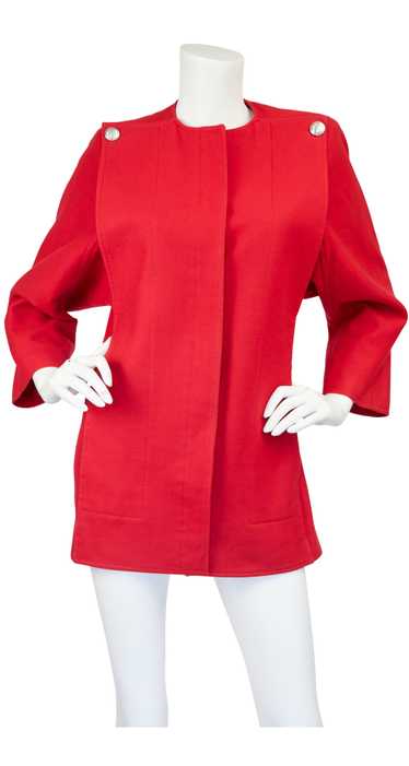 Gianfranco Ferré 1980s Red Wool Panel Jacket
