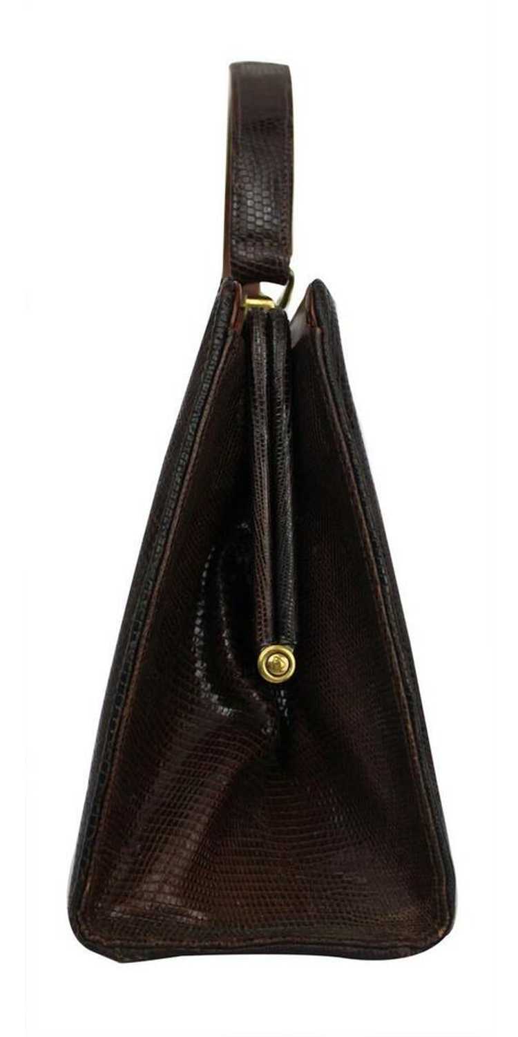 Vintage Escort 1950s Brown Lizard Handbag - image 3