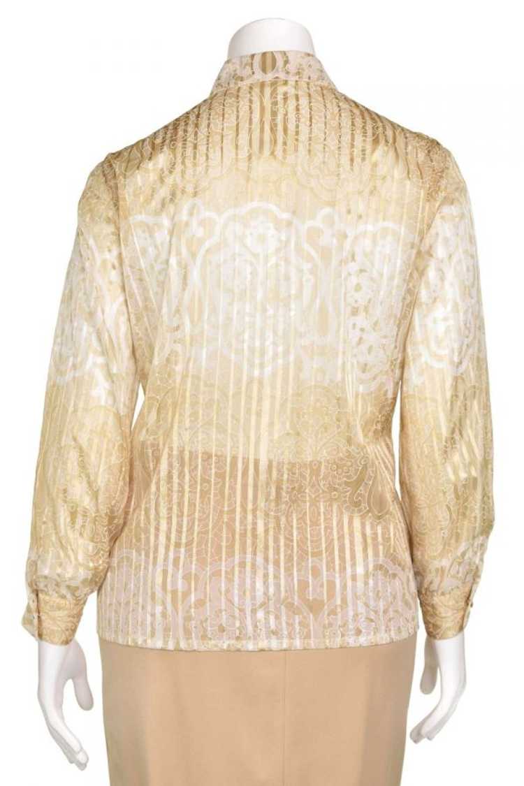 Escada Margaretha Ley Biscuit Sheer Striped Lace … - image 5