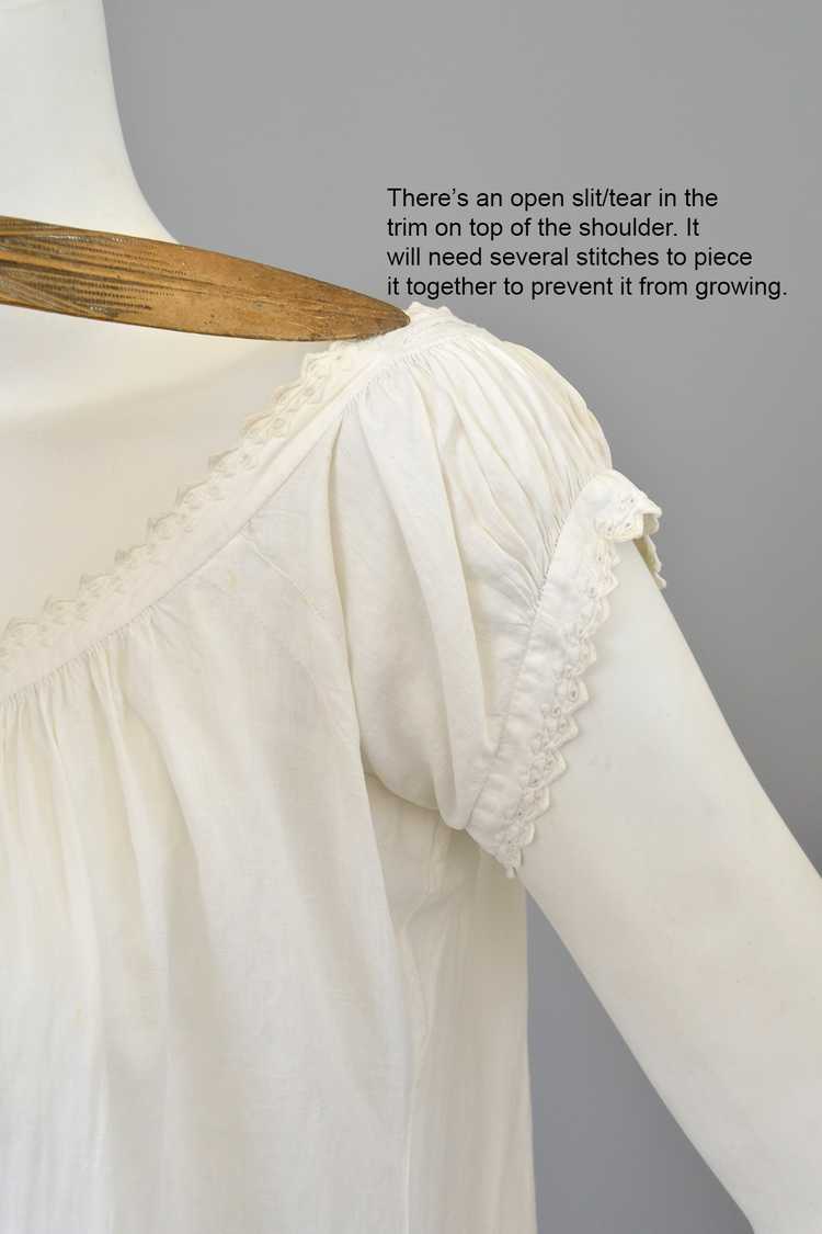 1930s White Linen/Flax Trapeze Peasant Nightie Dr… - image 11