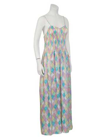 Mary Mcfadden Multi Color Pastel Pleated Dress