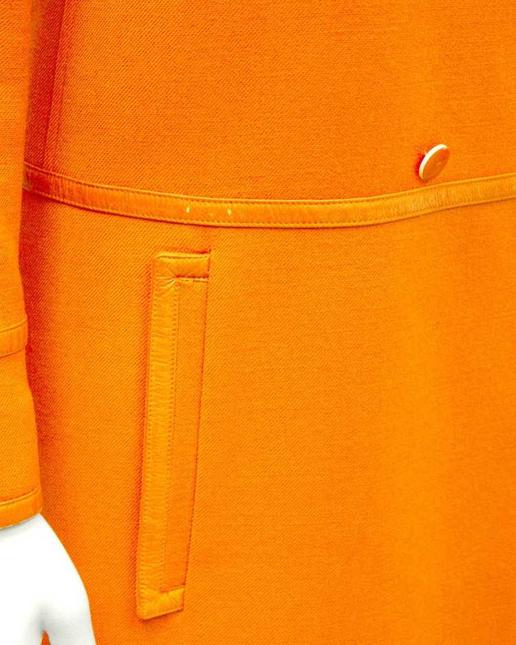 Courrèges Orange Mod Coat with Vinyl Trim - image 5