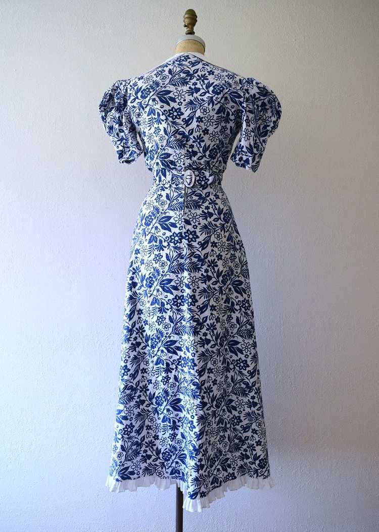 1930s cotton gown and bolero . vintage 30s dress - image 3