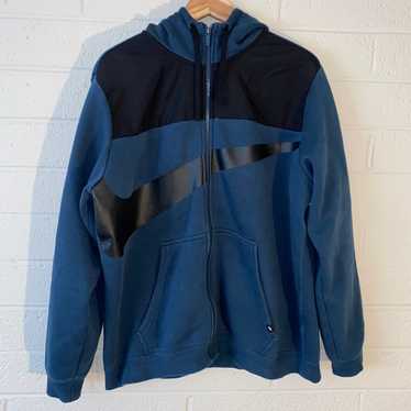 Nike × Vintage 80s Nike Big Swoosh Zip Up Hoodie … - image 1