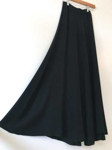 Black Moss Crepe Skirt