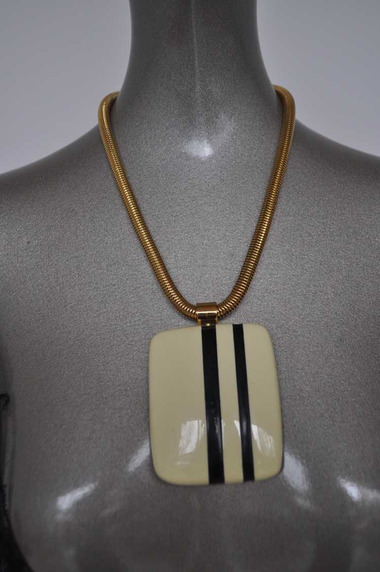 Lanvin chunky necklace 1970s geometric design - image 1