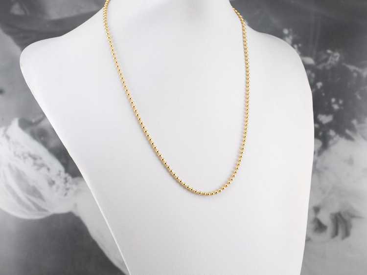 Vintage 14K Yellow Gold Beaded Chain - image 5
