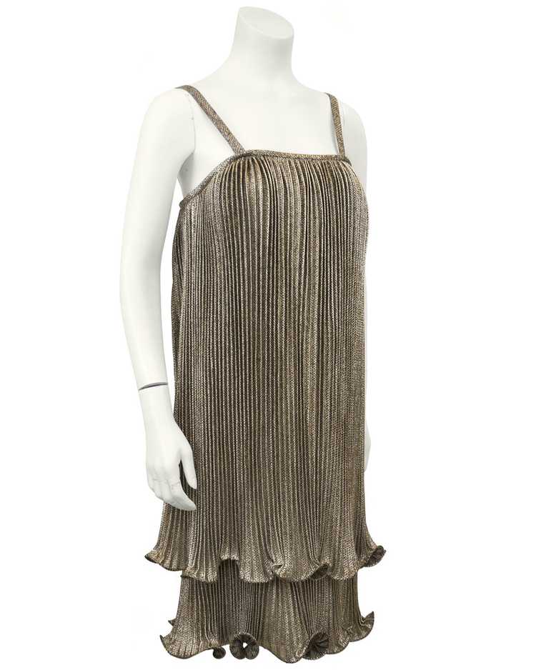 Gold Pleated Flapper Style Cocktail dress - image 1