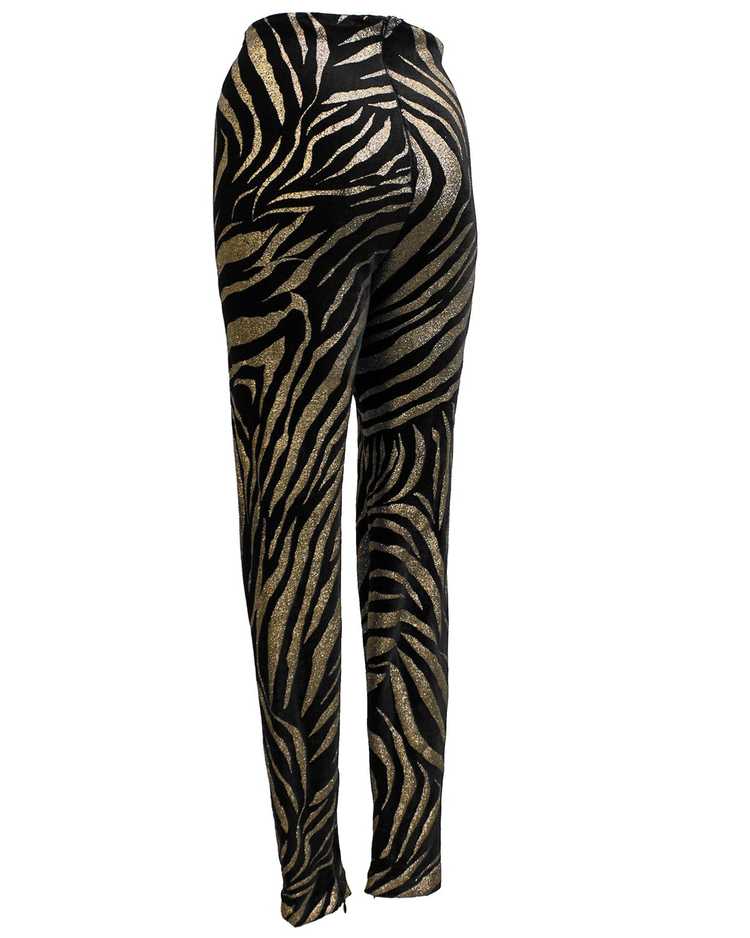Versace Black and Gold Tiger Stripe Leggings - image 2