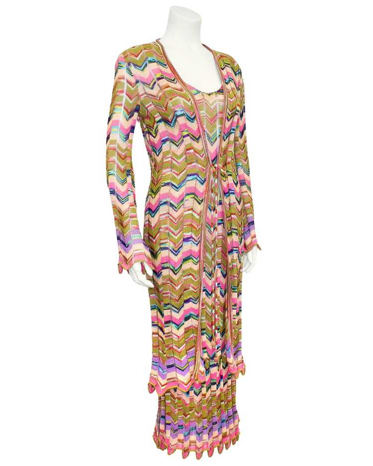 Missoni Multi Colour Knit Chevron Dress and Long … - image 1
