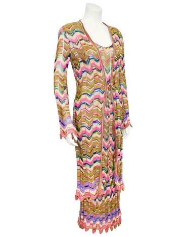 Missoni Multi Colour Knit Chevron Dress and Long C