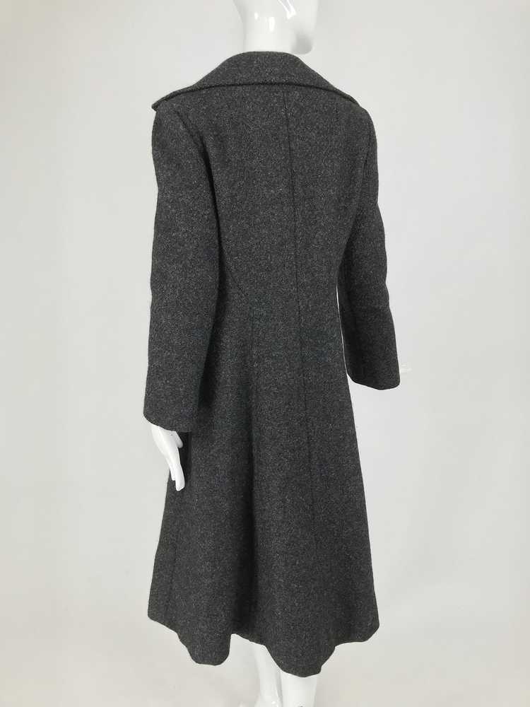 Pauline Trigere Grey Flecked Wool Princess Coat 1… - image 9