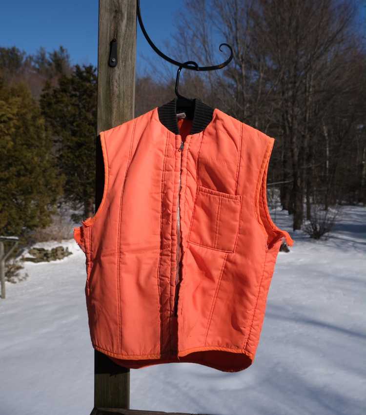 Vintage Vintage Orange Padded Workwear Vest - image 1