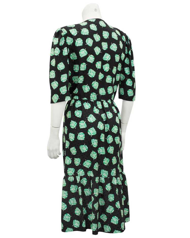 Givenchy Black and Green Leaf Print Dress - image 2