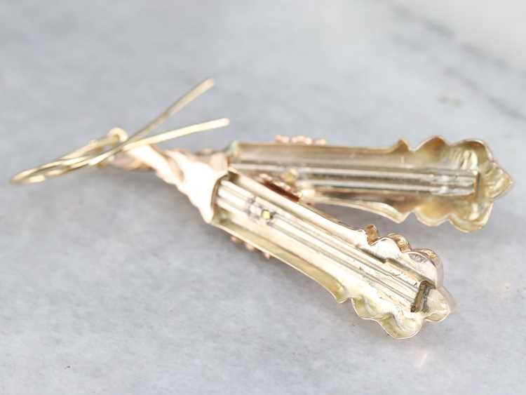 Victorian Gold Drop Earrings - image 3