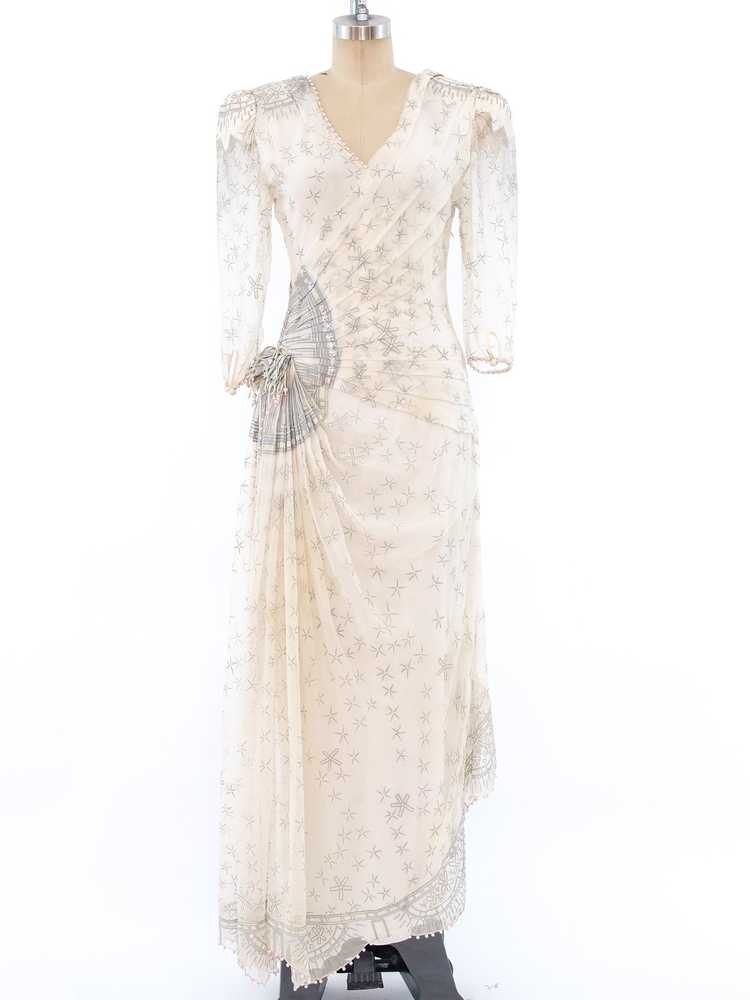 Zandra Rhodes Embellished Silk Chiffon Gown - image 1