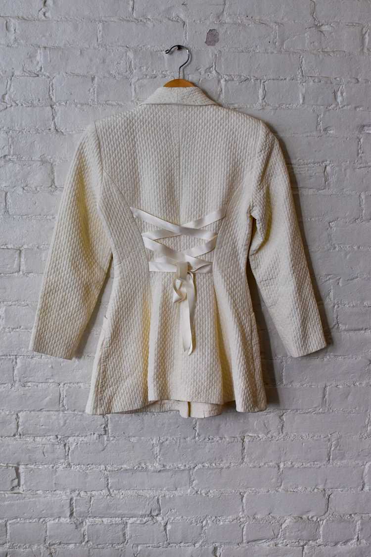 1990’s | Chantal Thomass | Quilted Cream Jacket - image 5