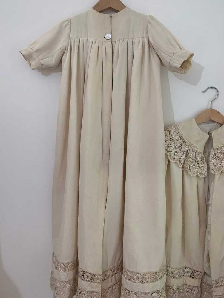 Antique Silk Christening Gown and cape, 19th Cent… - image 1