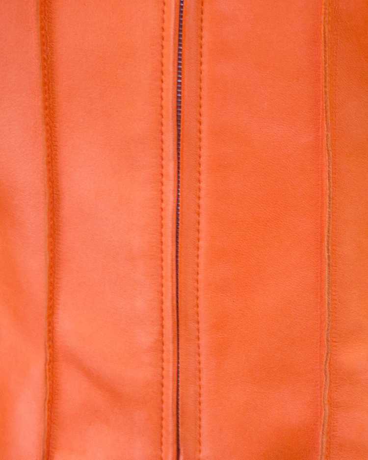 Chanel Orange Cropped Leather Jacket - image 6