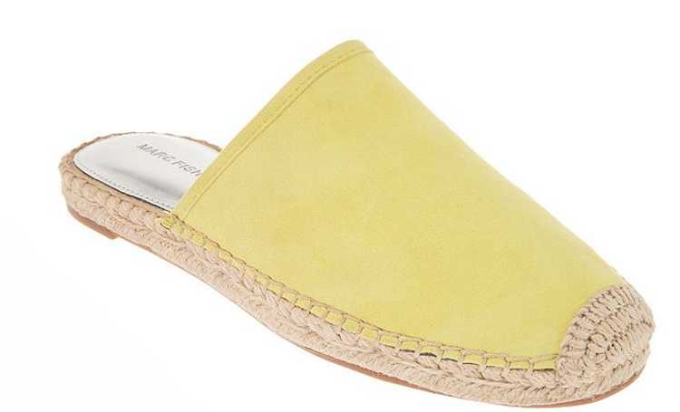 Marc Fisher Suede Espadrille Mules Gift Yellow Su… - image 3