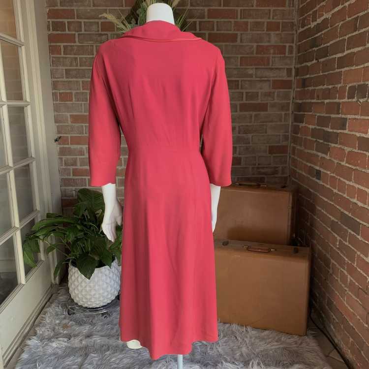 1940s Cranberry Red Rayon Crepe Dress - image 3
