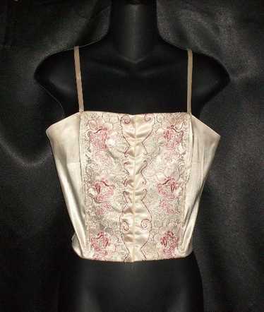 Ornate Satin Embroidered Corset Top 36D - image 1