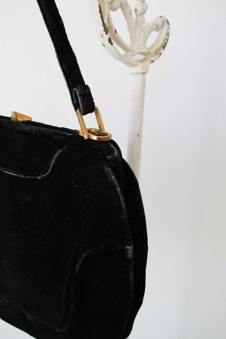 1950s Black Velvet Handbag - image 2