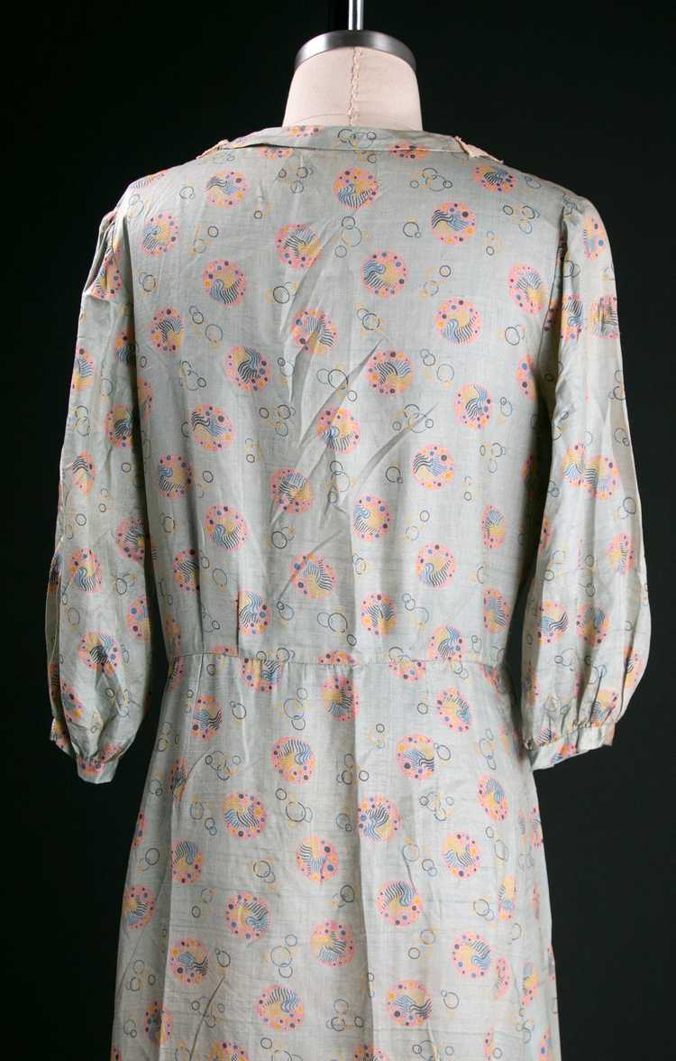 Vintage 1930's Deco Silk Bubble Print Dress - image 11