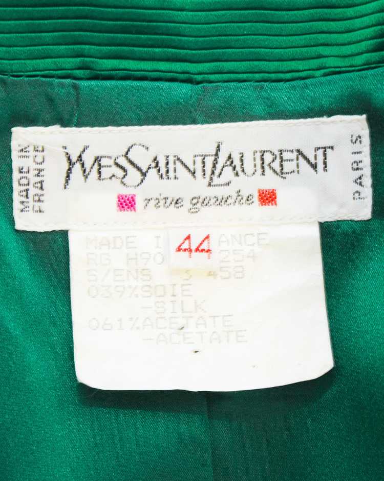 Yves Saint Laurent Green Silk Jacket - image 7