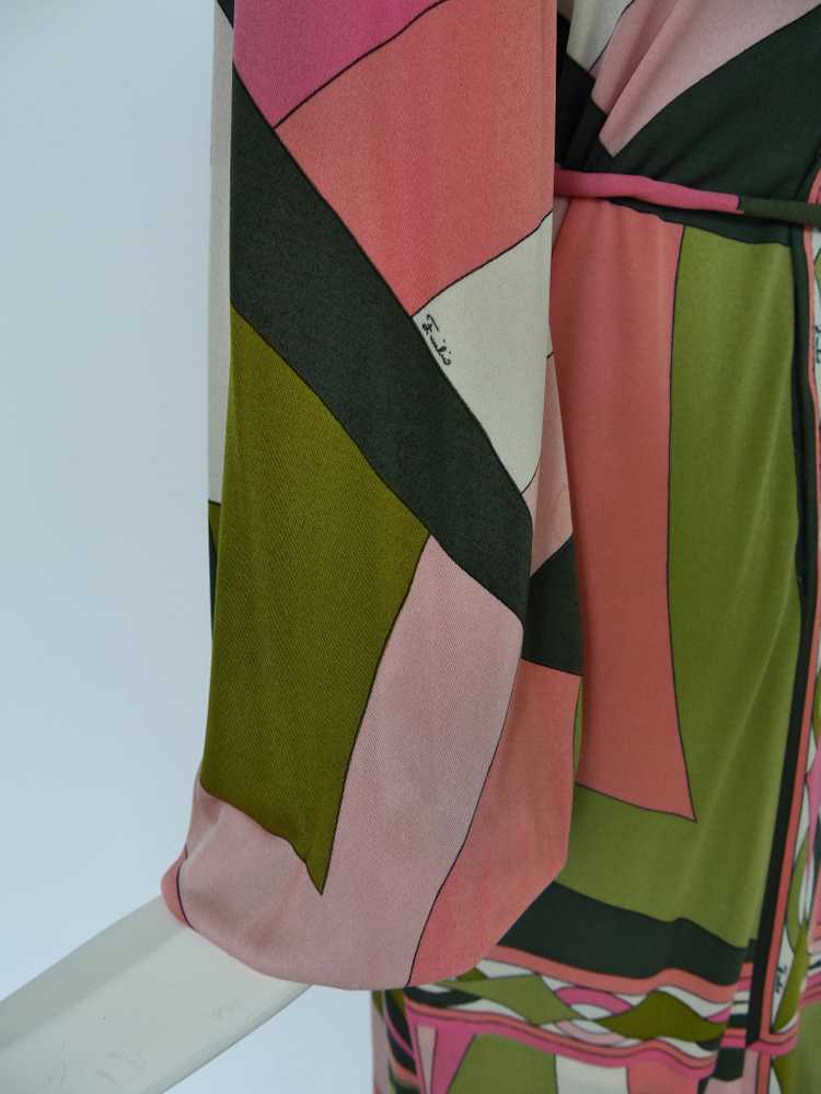 Vintage Emilio Pucci silk dress ,deep v cut puffy… - image 11