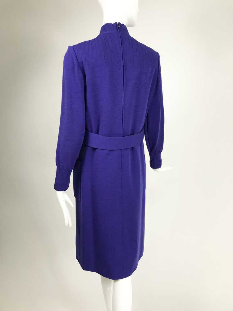 Vintage Norman Norell Heathered Purple Wool Jerse… - image 9