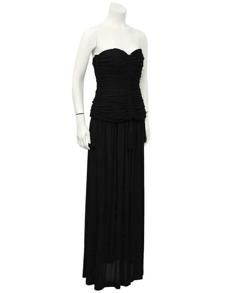 Yves Saint Laurent Black Jersey 2 PC Gown With Ta… - image 1