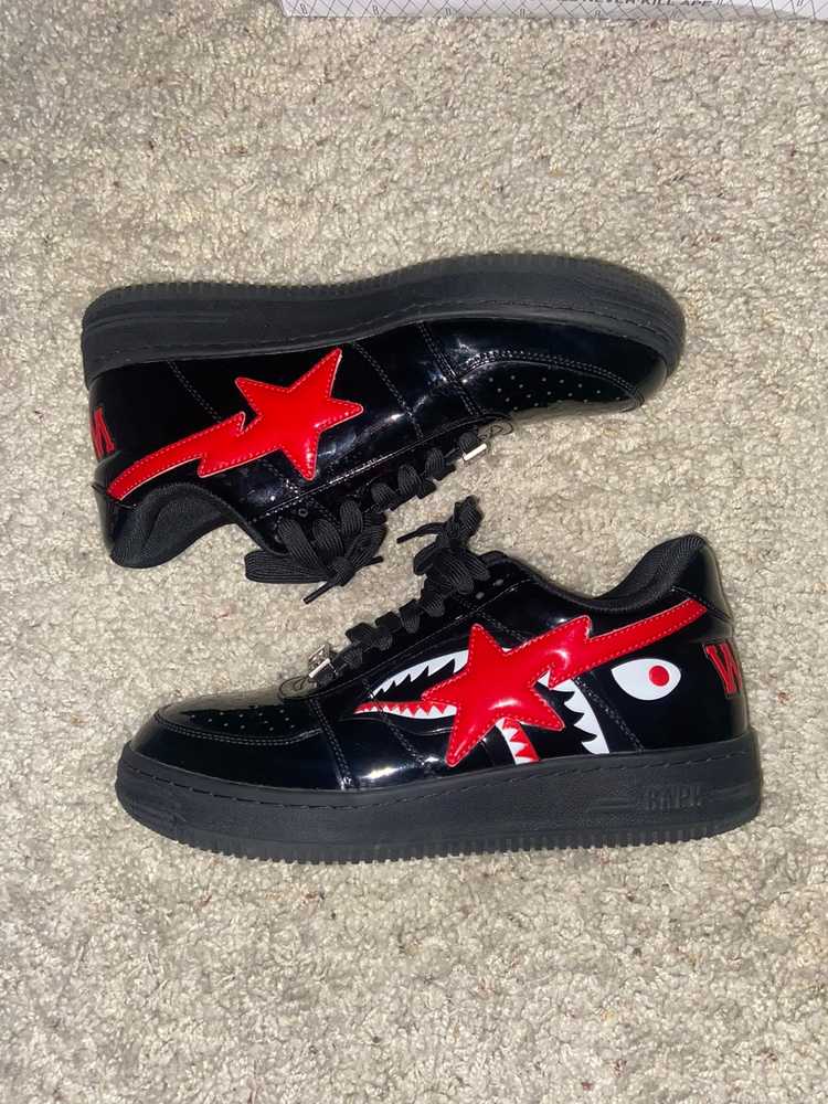 a bathing ape bapesta low crazy black