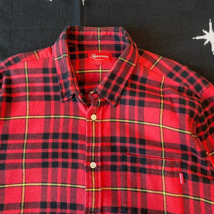 Supreme FW13 Supreme Tartan Flannel L/S Shirt Red… - image 3