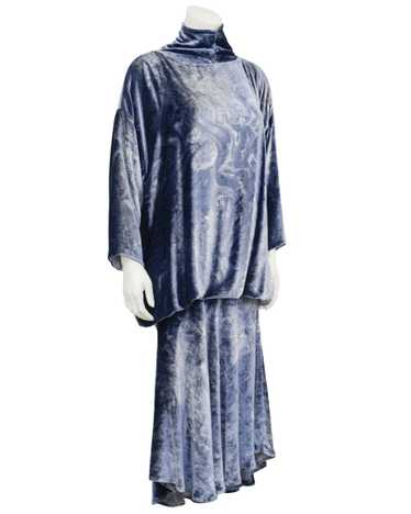 Patricia Lester Blue Panné Velvet Ensemble