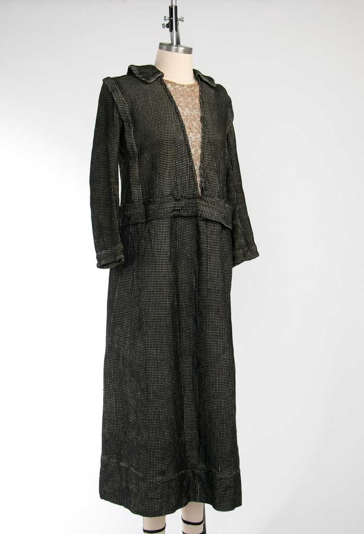 Antique 1910's Black Knit Textured Dress - image 6