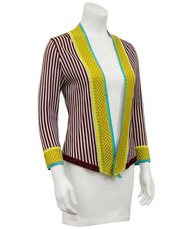 Jean Paul Gaultier Striped Short Open Cardigan