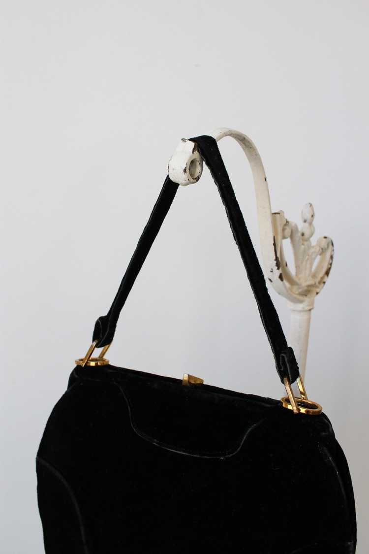 1950s Black Velvet Handbag - image 3