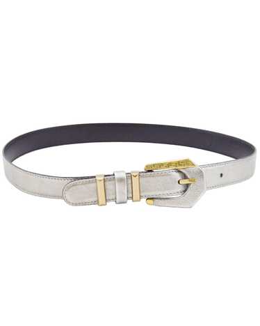 Versace Silver Leather and Gold Belt