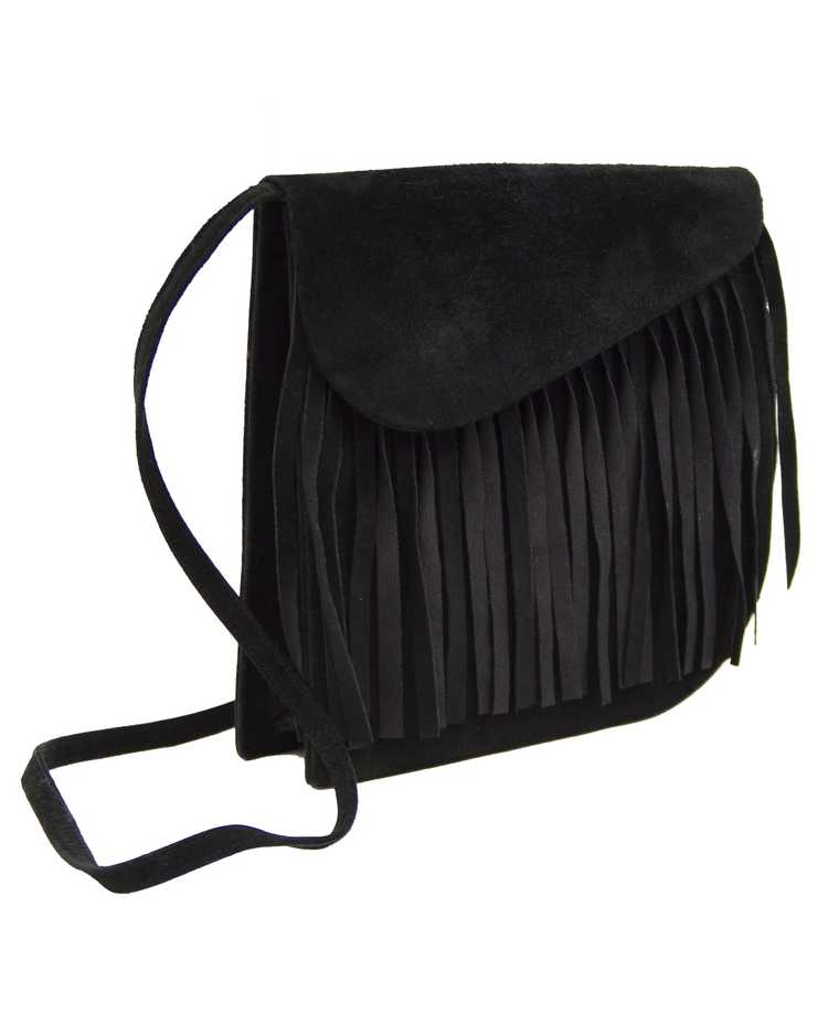 Yves Saint Laurent Black Suede Bag with Fringe - image 2