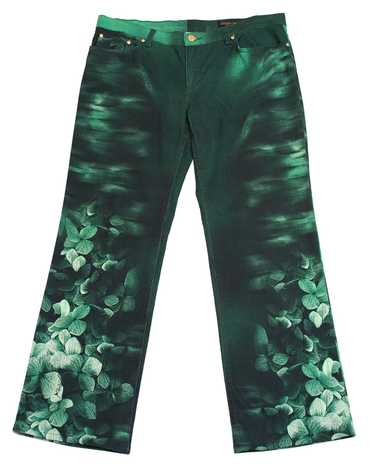 Roberto Cavalli Green Floral Jeans
