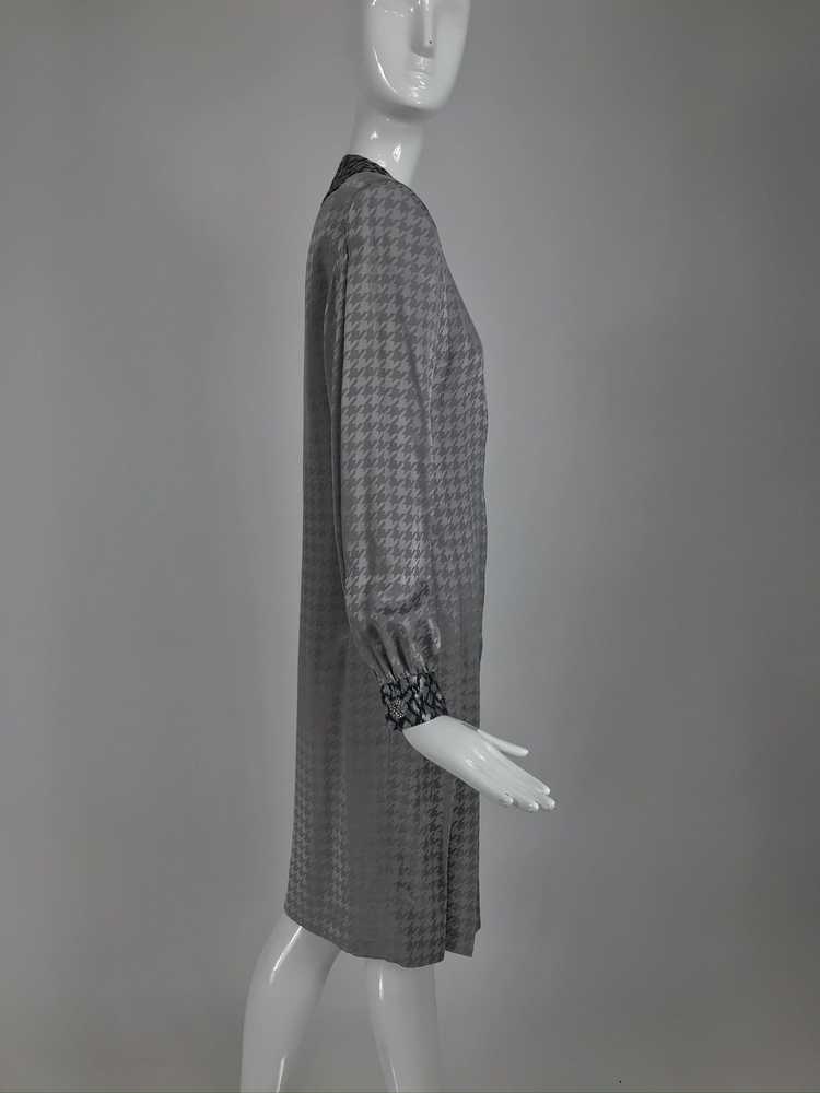 Vintage James Galanos Couture Pleated Print Dress… - image 7