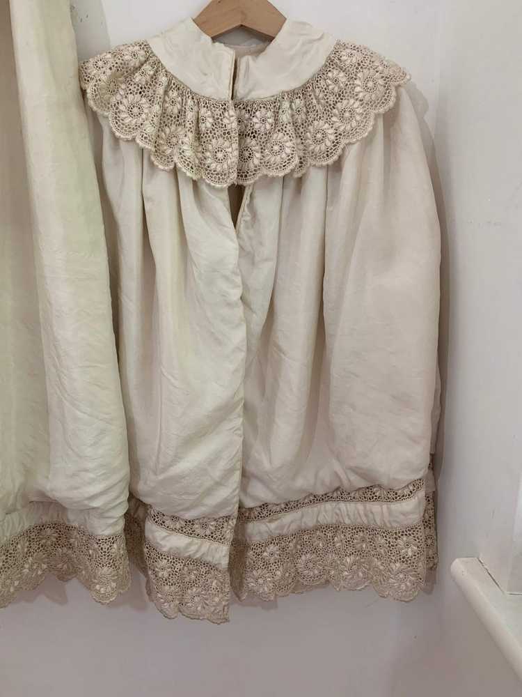 Antique Silk Christening Gown and cape, 19th Cent… - image 10