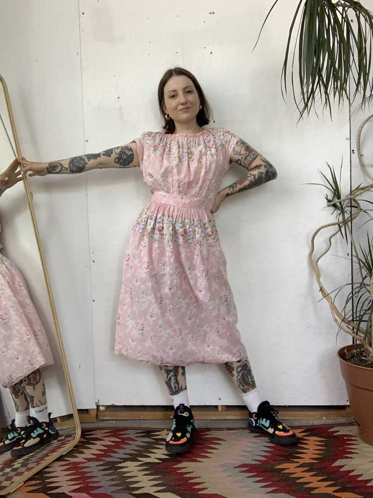 1940s Floral Cotton Dress - image 4